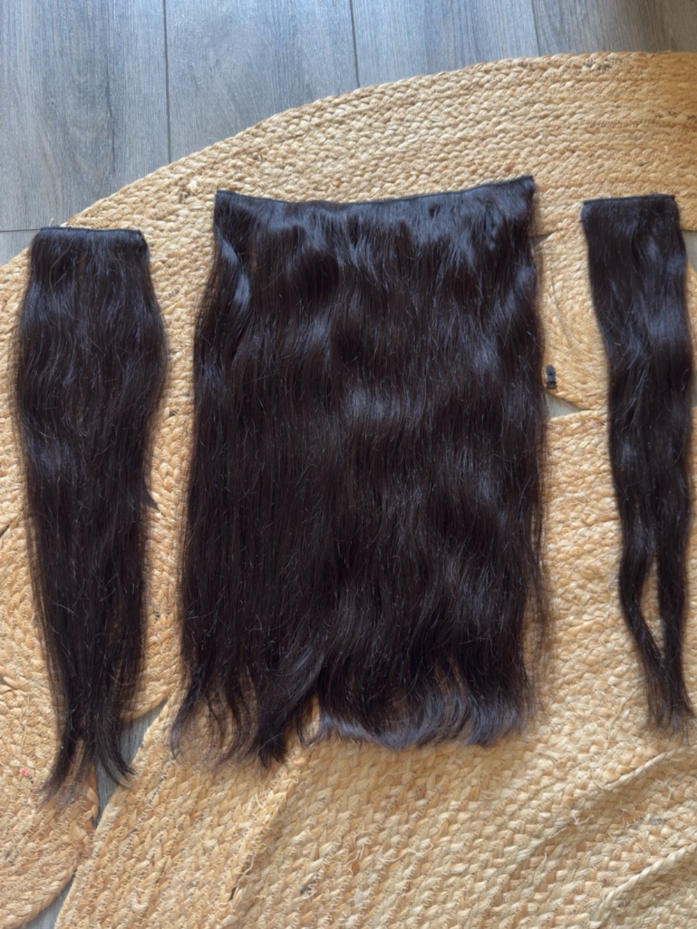 Natural Black Clip-In Hair Extensions Set - 3 Piece